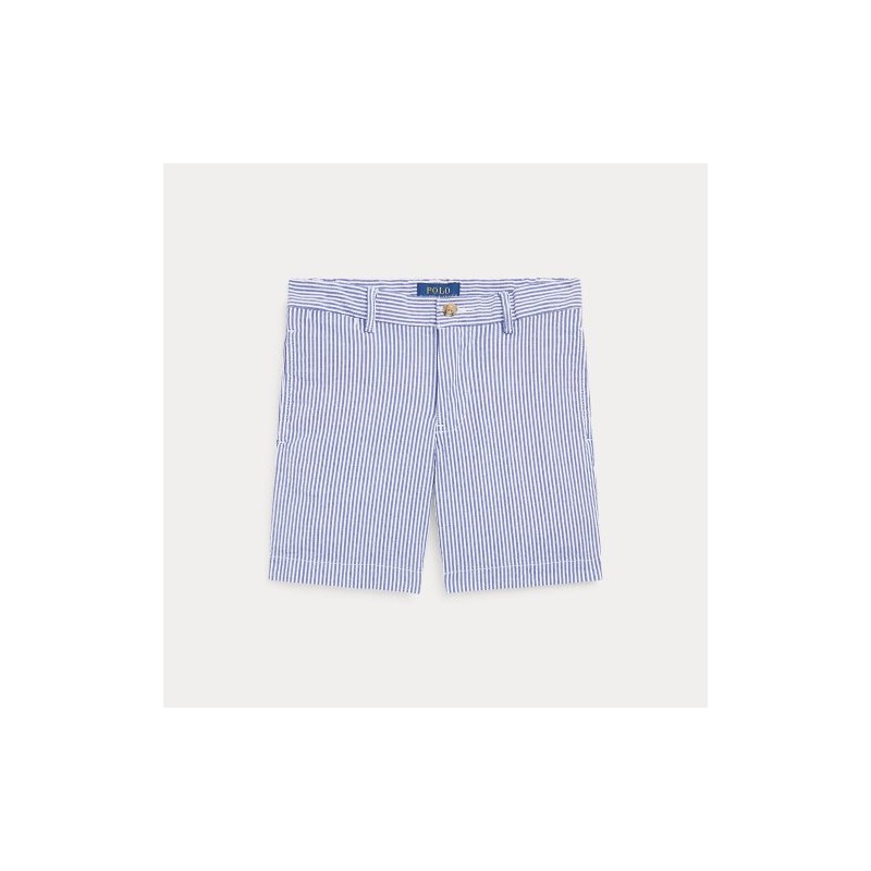 Short Katoen gestreept wit/blauw