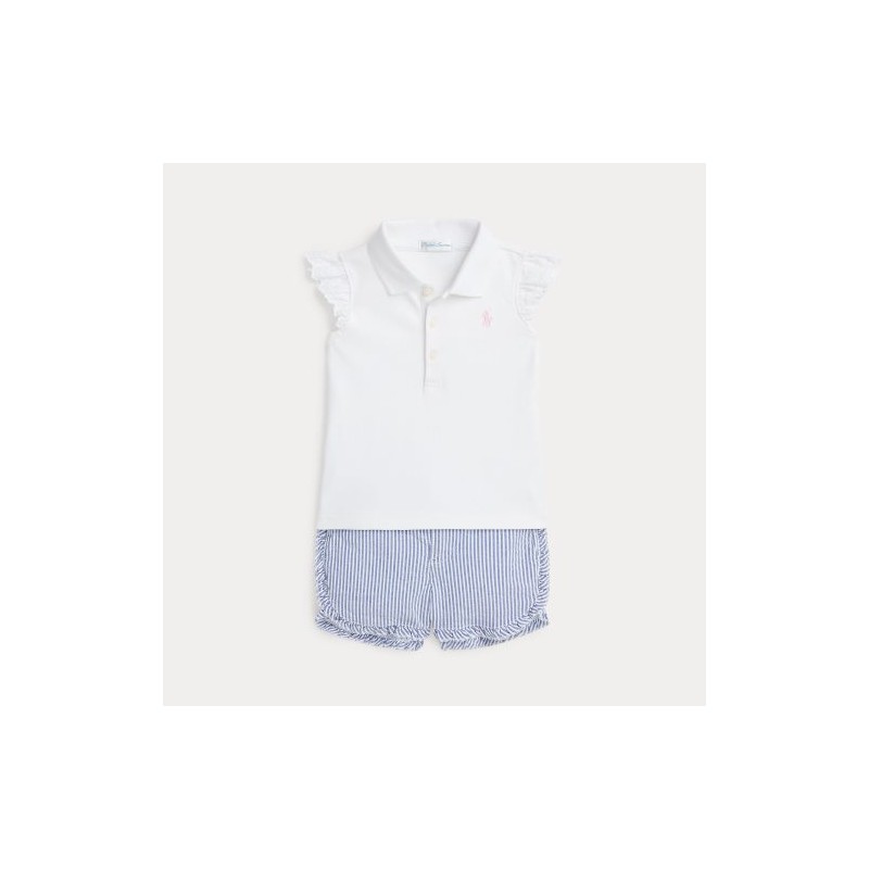 2delige set polo t-shirt met broekje ruffle