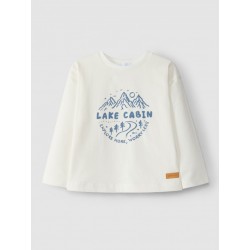 T-Shirt lange mouw "Lake Cabin" - Ecru