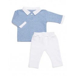 2-Delige babypakje denim/wit