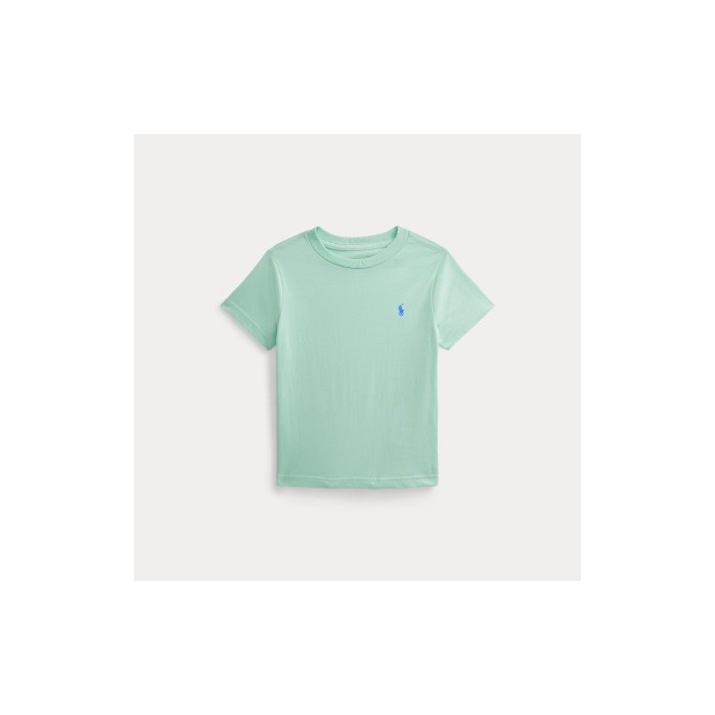 T-Shirt Groen met korte mouwen en logo blauw