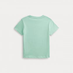 T-Shirt Groen met korte mouwen en logo blauw