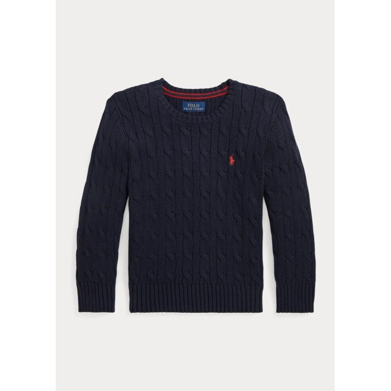 Kabeltrui Katoen Navy met rood logo